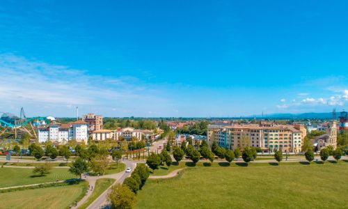 Luftaufnahme der Europa-Park Erlebnishotels