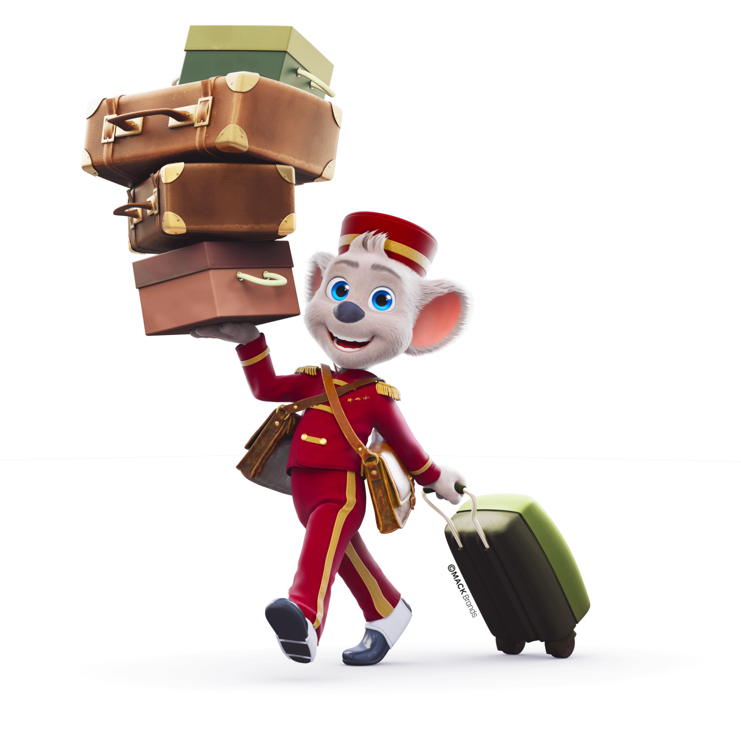 Hotel Ed als Page trägt Koffer